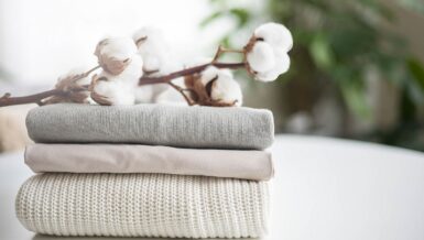 Knitwear made from certified recycled yarn